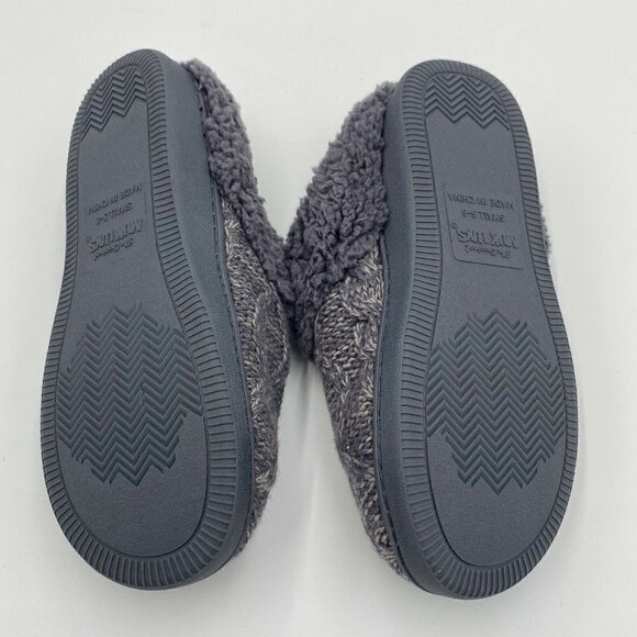 Muk Luks Women's Moccasin Memory Foam Slippers Gray Sherpa Slip On Size 5-6 New - Picture 6 of 6